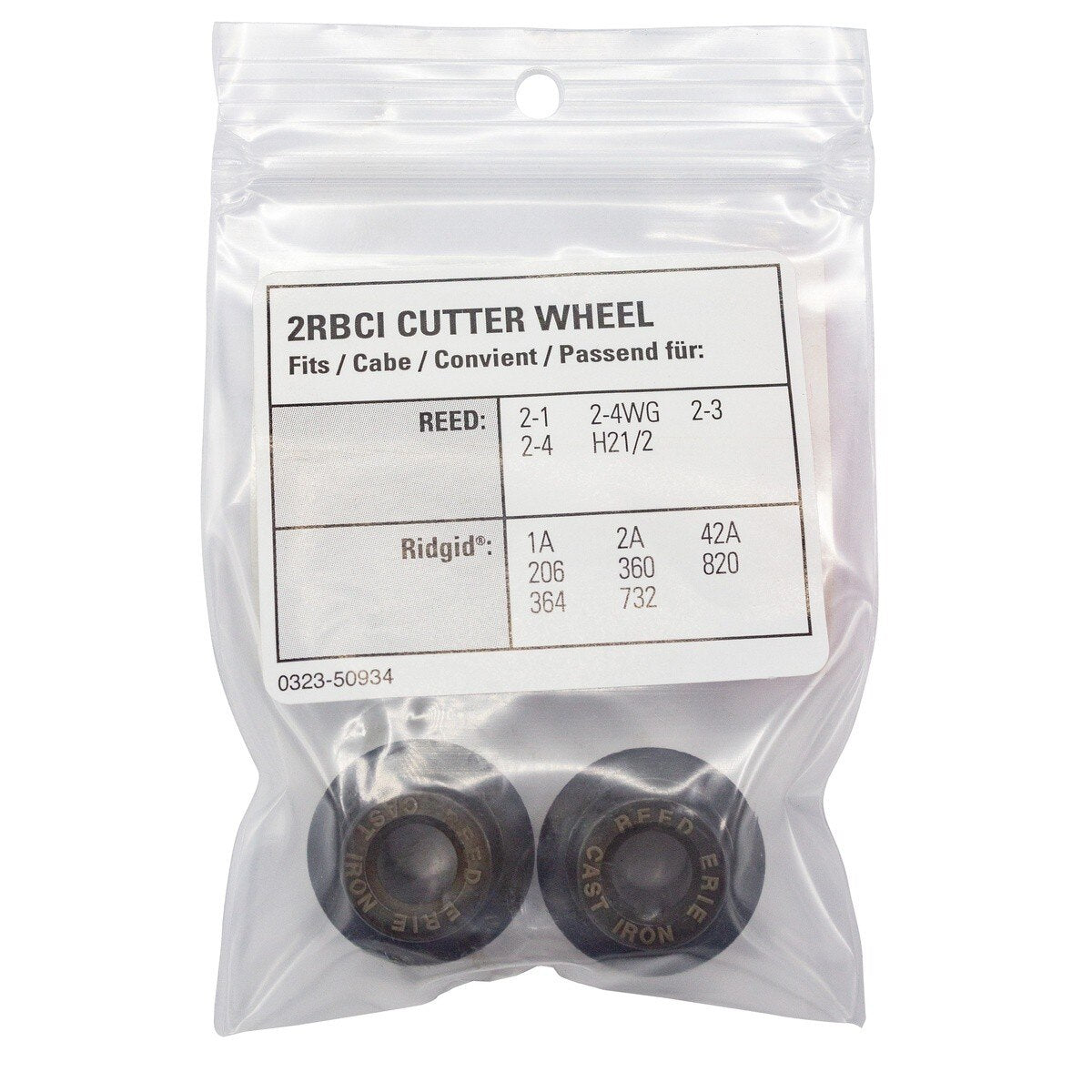 Reed 63624 Steel Replacement Cutter Wheels for Cast Iron and Ductile Iron Pipe Cutters (2 Pack) (2PK-2RBCI) - 2