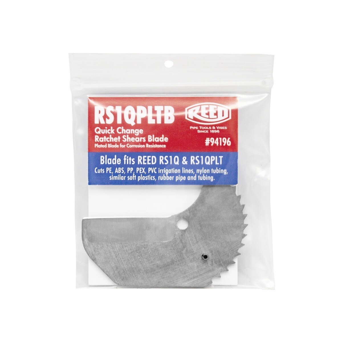 Reed 94196 Quick Release Steel Replacement Blade for Ratchet Shears (RS1QPLTB) - 2
