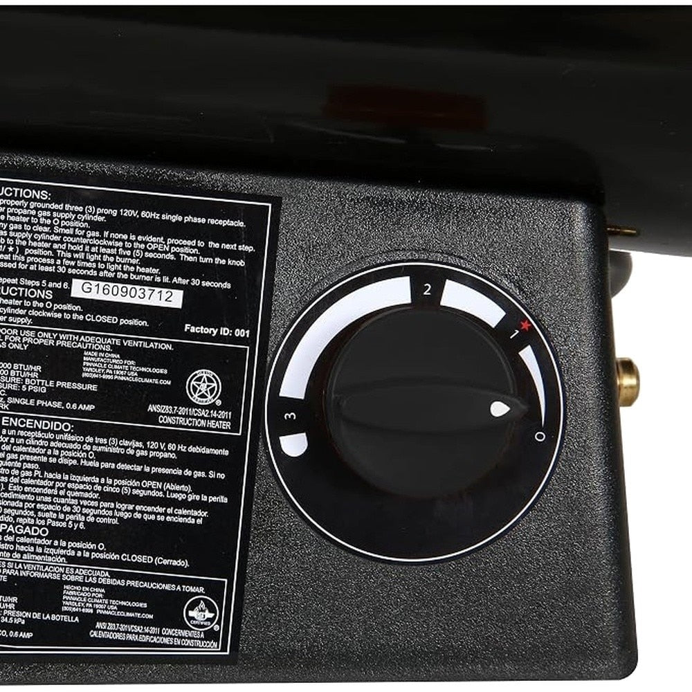 Remington REM-60V-GFA-B 60000 BTU LP Forced Air Heater with Variable Output 13 x 8 x 19" - 4