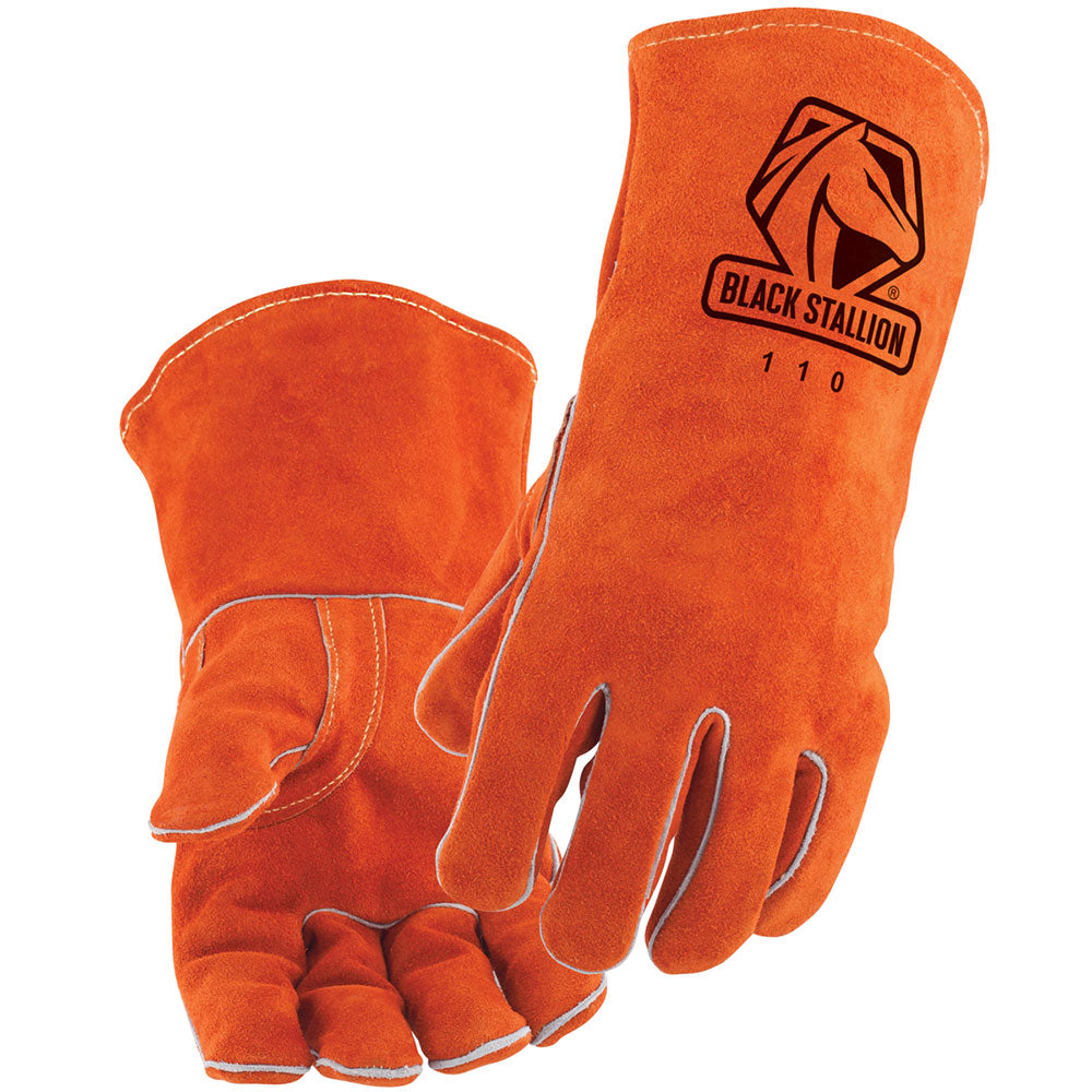 Black Stallion 110L Standard Cowhide Stick Welding Gloves, Large