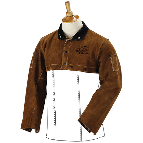 Black Stallion 21CS-S Side Split Cowhide Leather Welding Cape Sleeve, Small