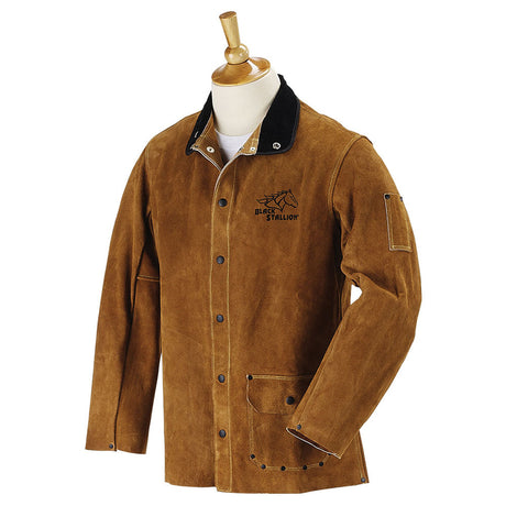 Black Stallion 30WC-3XL Side Split Cowhide Leather Welding Coat, 3XL