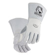 Black Stallion 750S Pearl White Elkskin Stick Welding Gloves with Nomex Lined Back, Small