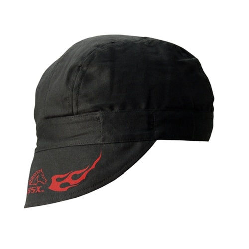 Black Stallion BC5W-BK Black BSX Welding with Red Flames and Logo