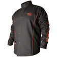 Black Stallion BX9C-S BSX Contoured Flame Resistant Cotton Welding Jacket, Black w/Red Flames, Small