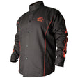 Black Stallion BX9C-5XL BSX Contoured Flame Resistant Cotton Welding Jacket, Black w/Red Flames, 5XL