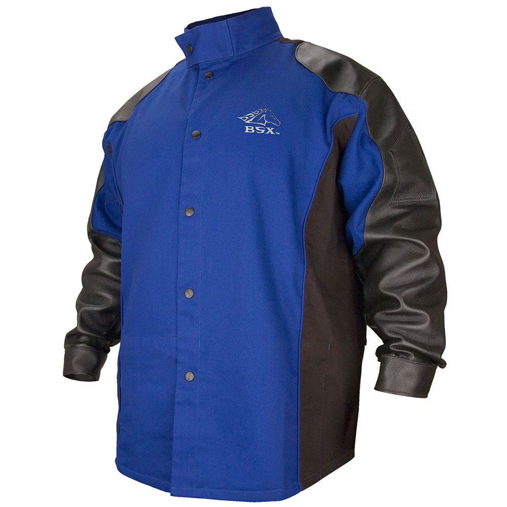 Black Stallion BXRB9C/PS-LG BSX Flame Resistant Cotton & Grain Pigskin Hybrid Welding Jacket, Large