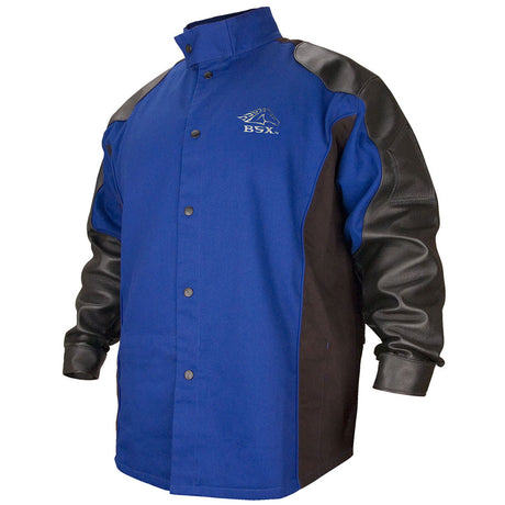 Black Stallion BXRB9C/PS-LG BSX Flame Resistant Cotton & Grain Pigskin Hybrid Welding Jacket, Large