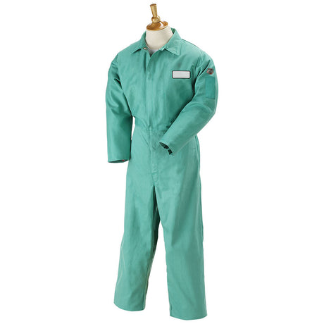 Black Stallion F9-32CA/PT-M Flame-Resistant Cotton Coverall, Green, Medium