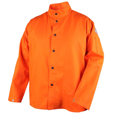 Black Stallion FO9-30C-2XL TruGuard 200 FR Cotton Welding Jacket, Safety Orange, 2XL