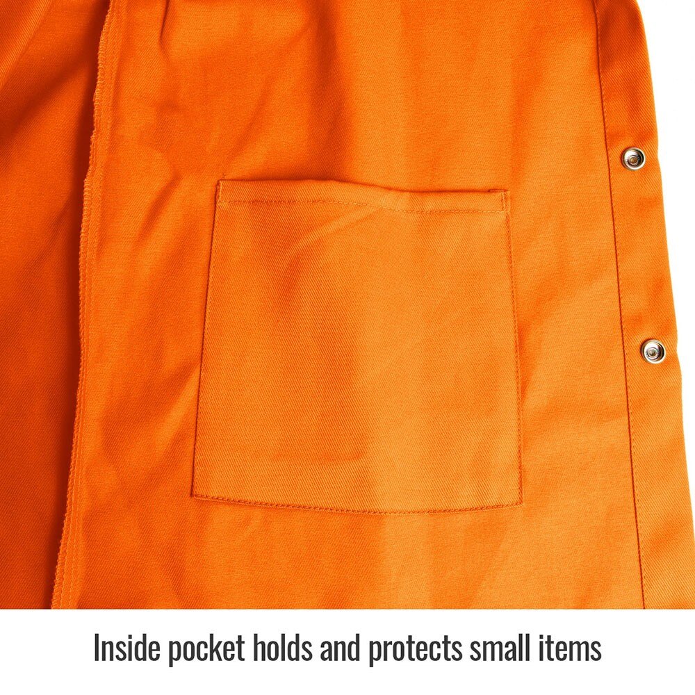 Black Stallion FO9-30C-L TruGuard 200 FR Cotton Welding Jacket, Safety Orange, Large - 3