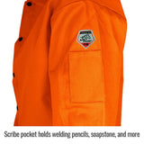 Black Stallion FO9-30C-L TruGuard 200 FR Cotton Welding Jacket, Safety Orange, Large - 4