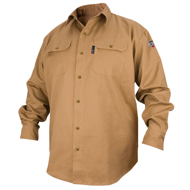 Black Stallion FS7-KHK-4XL Flame Resistant Cotton Work Shirt, 4XL