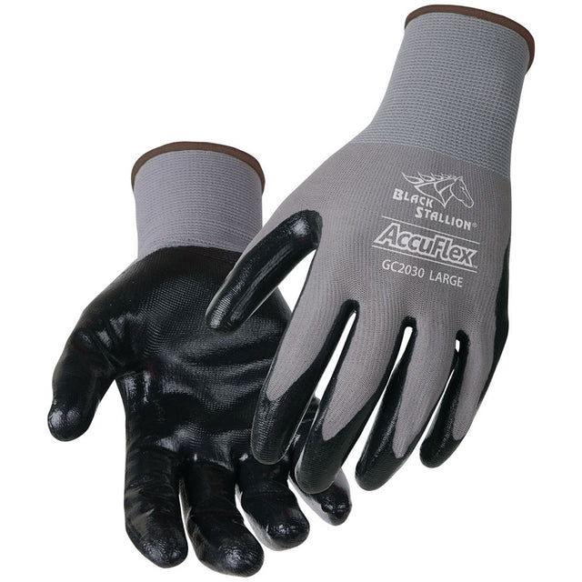 Black Stallion GC2030-GY-LRG Accuflex A1 Cut-Resistant Nitrile-Coated Nylon Glove,Large