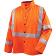 Black Stallion JF1012-OR-MED Safety Welding Jacket with Flame Resistant Reflective Tape, Medium