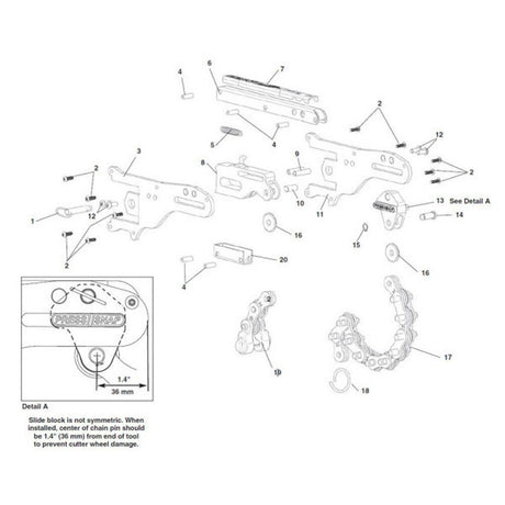 Ridgid 34698 Clevis Pin for Press Snap Soil Pipe Cutter - 2 Pack