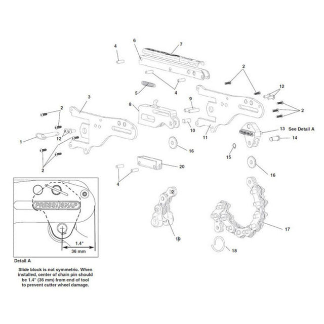 Ridgid 34698 Clevis Pin for Press Snap Soil Pipe Cutter - 2 Pack