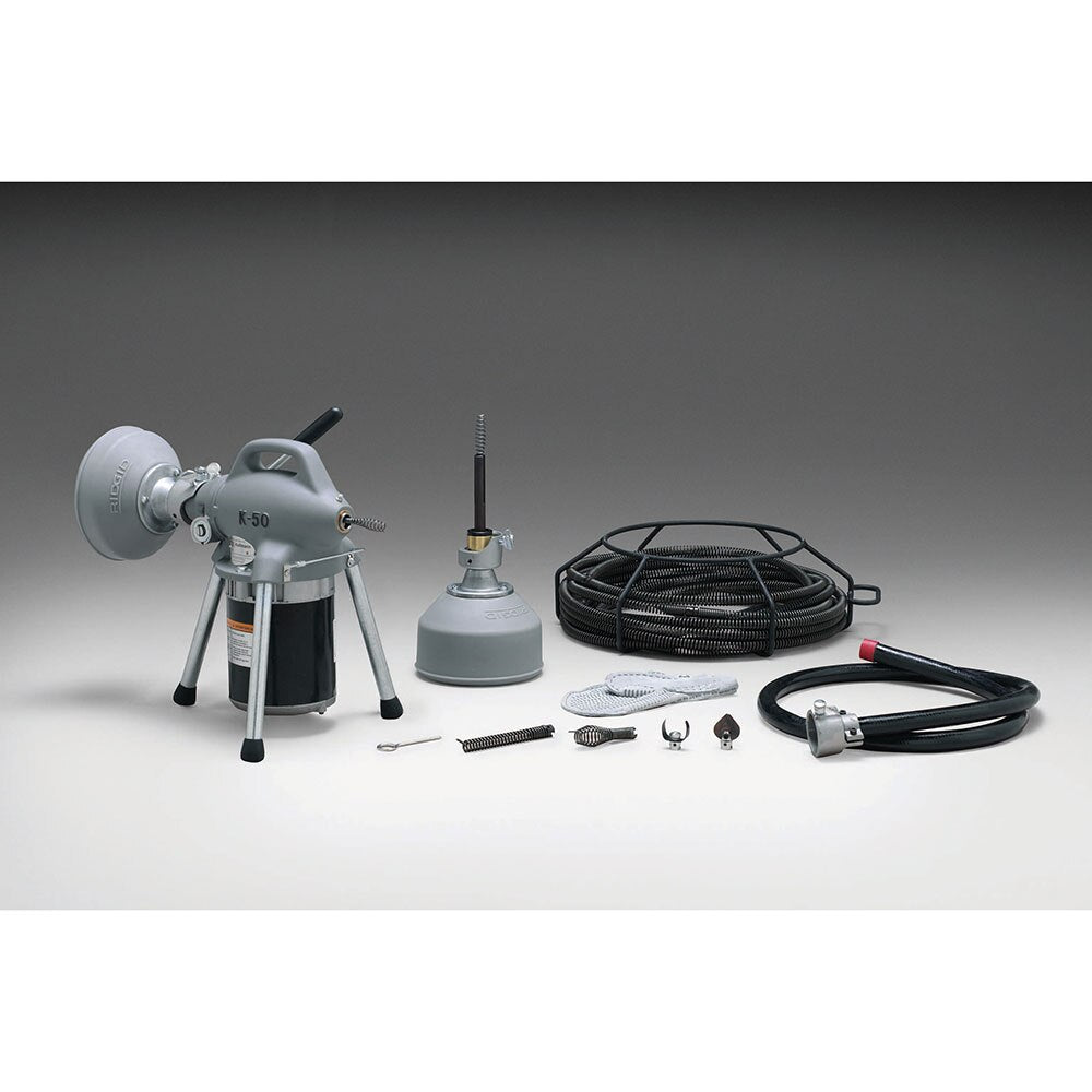 RIDGID 59000 K-50-8 115V Sectional Machine with A-30 Cable Kit and A-1 ...