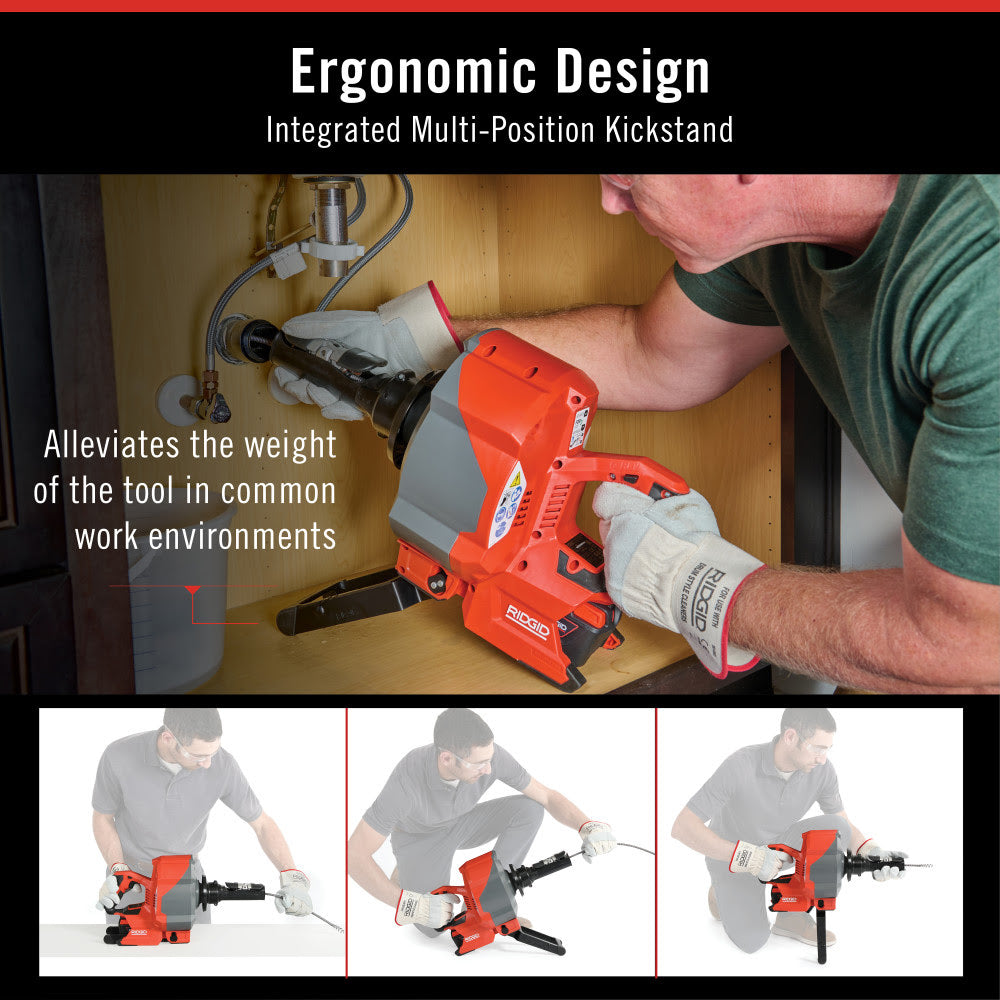 Ridgid 78053 K-46 Cordless SinkSnake with 5/16" x 25' IC Cable, 18V 2.5Ah Battery & Charger - 13