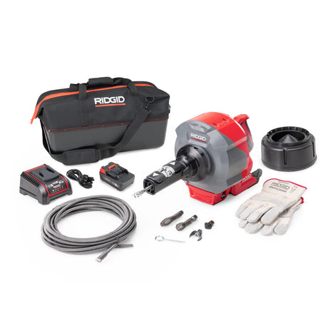 Ridgid 78058 K-46 Cordless SinkSnake Deluxe Kit with 5/16" x 25' Cable, 3/8" x 35' Cable, T-250 Tool Set, Carrying Case, 18V 2.5Ah Battery & Charger