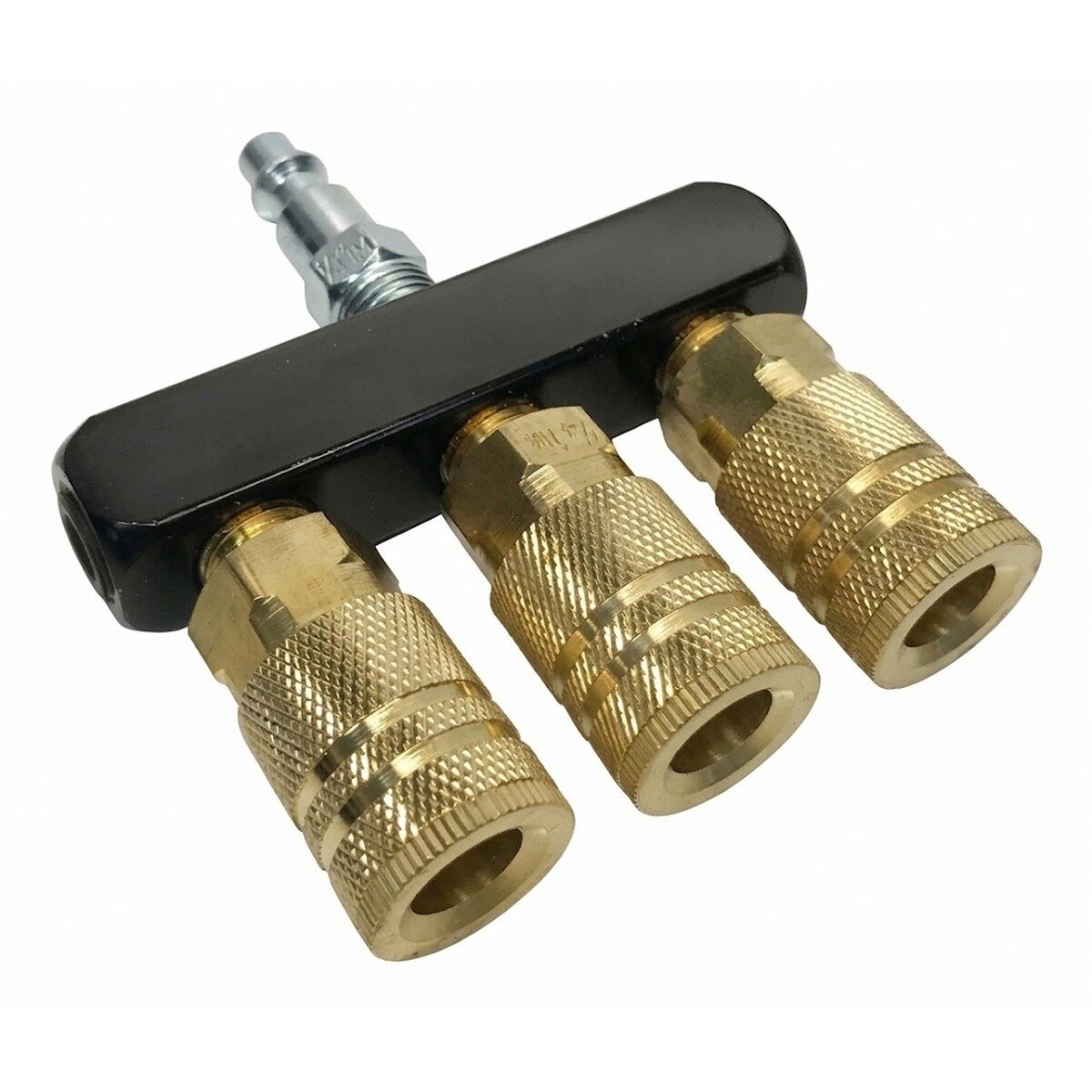 Rol-Air M-BAR3CP-14-1C 3-Way Air Manifold with 3/8" Quick Disconnects