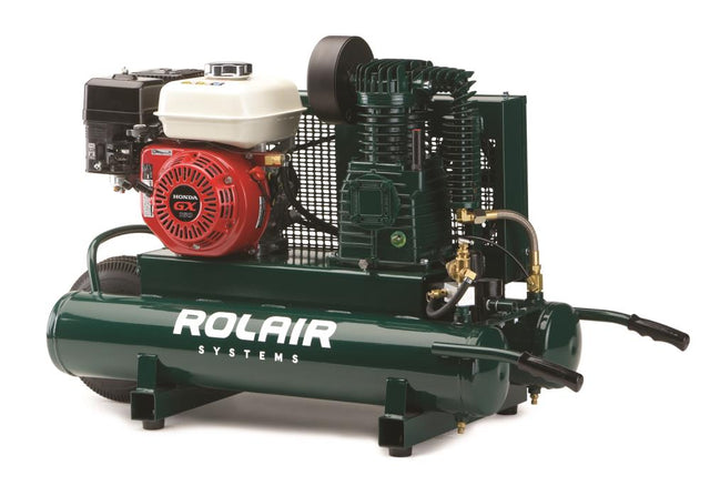 Rolair 4090HK17 5.5 HP 9 Gal Gas-Powered Twin Tank Air Compressor with Regulator