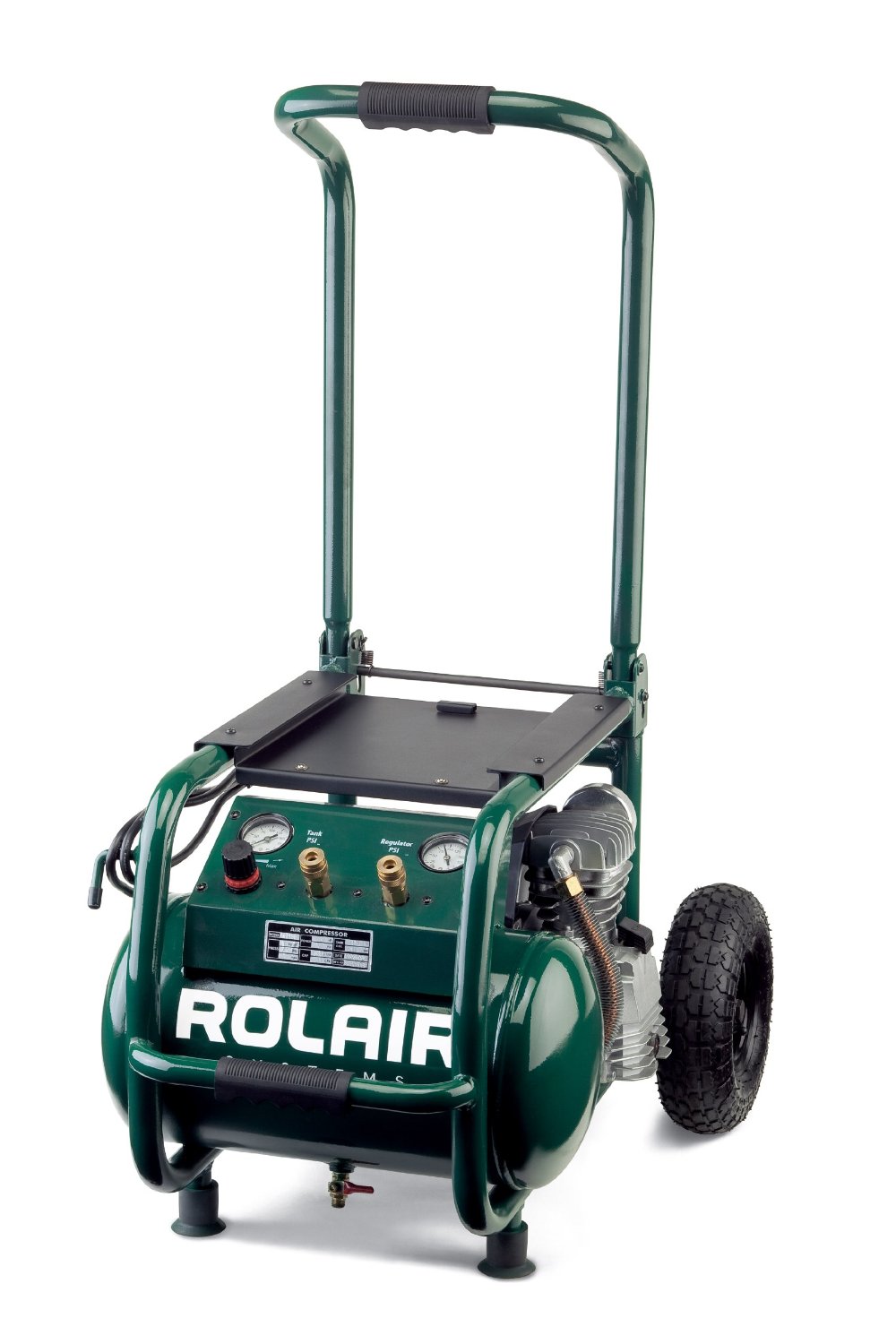 Rolair VT25BIG 2.5 HP 5.3 Gal Wheeled Compressor with Overload Protection and Manual Reset