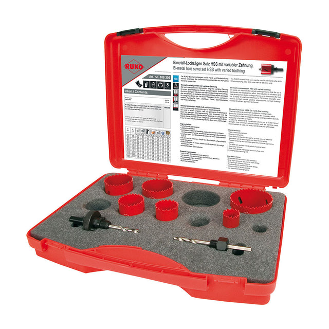 Rothenberger 106305 8 Piece HSS Set of Bi-Metal Hole Saws