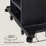 Rubbermaid 2202581 Full Size Housekeeping Cart with 360 Degree Maneuverability and Adjustable Shelves - 3