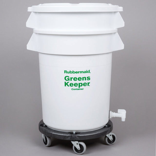 Rubbermaid FG262400WHT GreensKeeper® Container, with Lid and Dolly