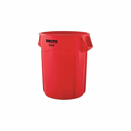 Rubbermaid FG265500RED 55 Gal Brute Round Trash Container, Red (No Lid)
