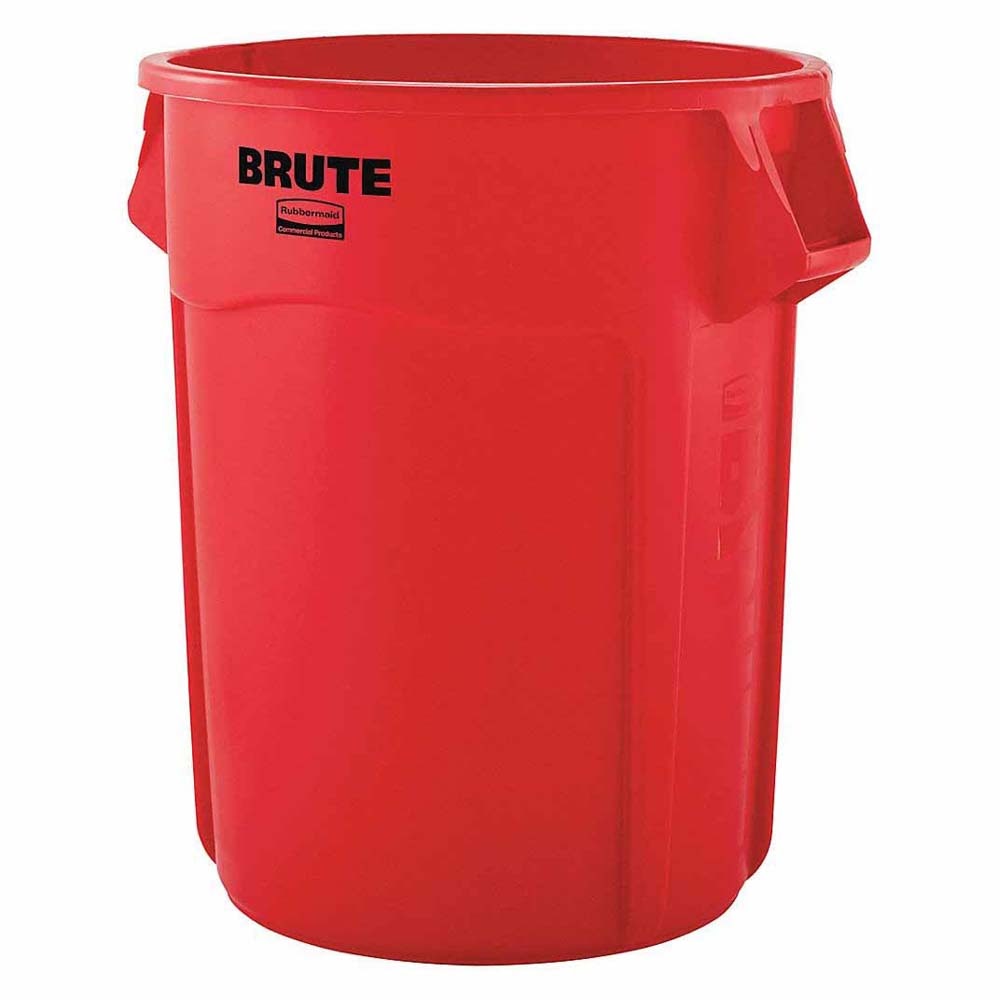 Rubbermaid FG265500RED 55 Gal Brute Round Trash Container, Red (No Lid) - 2