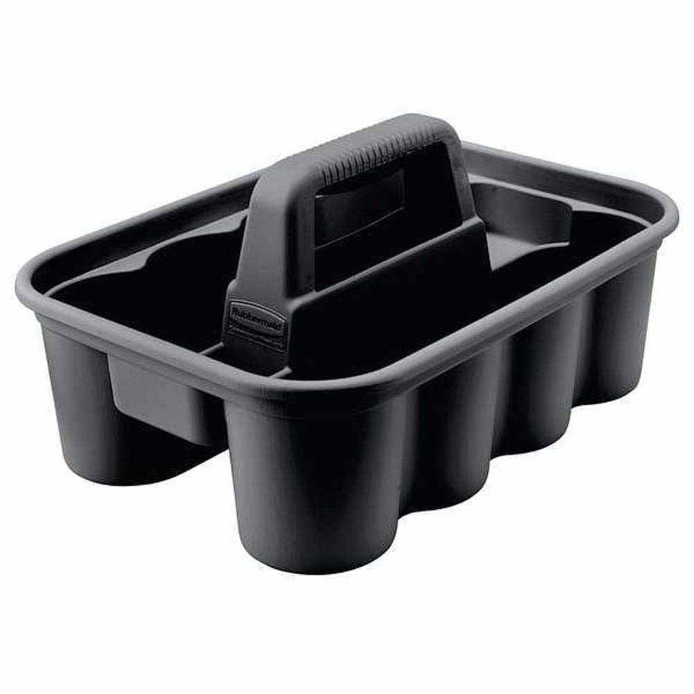 Rubbermaid FG315488BLA Deluxe Carry Caddy Black Cleaning Supply Organizer - 2