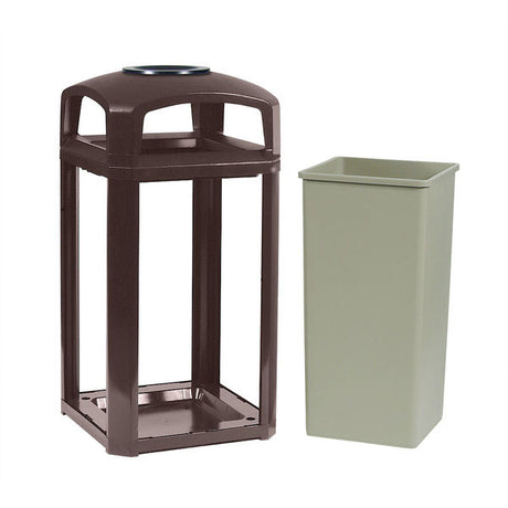 Rubbermaid FG397501SBLE Landmark Series Classic Container/Trash Can, Dome Top with Ashtray, F