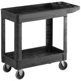 Rubbermaid FG450089BLA 18" W x 33" H x 39" L Utility Service Cart 2 Shelf Flat Handle