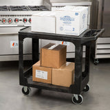 Rubbermaid FG450589BLA Heavy-Duty Flat Handle Utility Cart, Flat Shelf, Small, 500 lb. Capacity - Black - 3