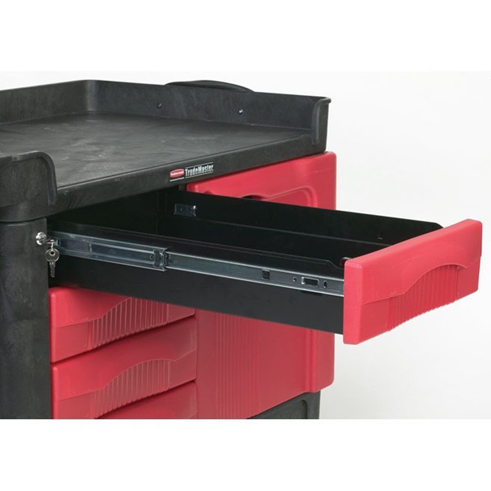 Rubbermaid FG453388BLA TradeMaster Cart with 4-Drawer and Cabinet - 5