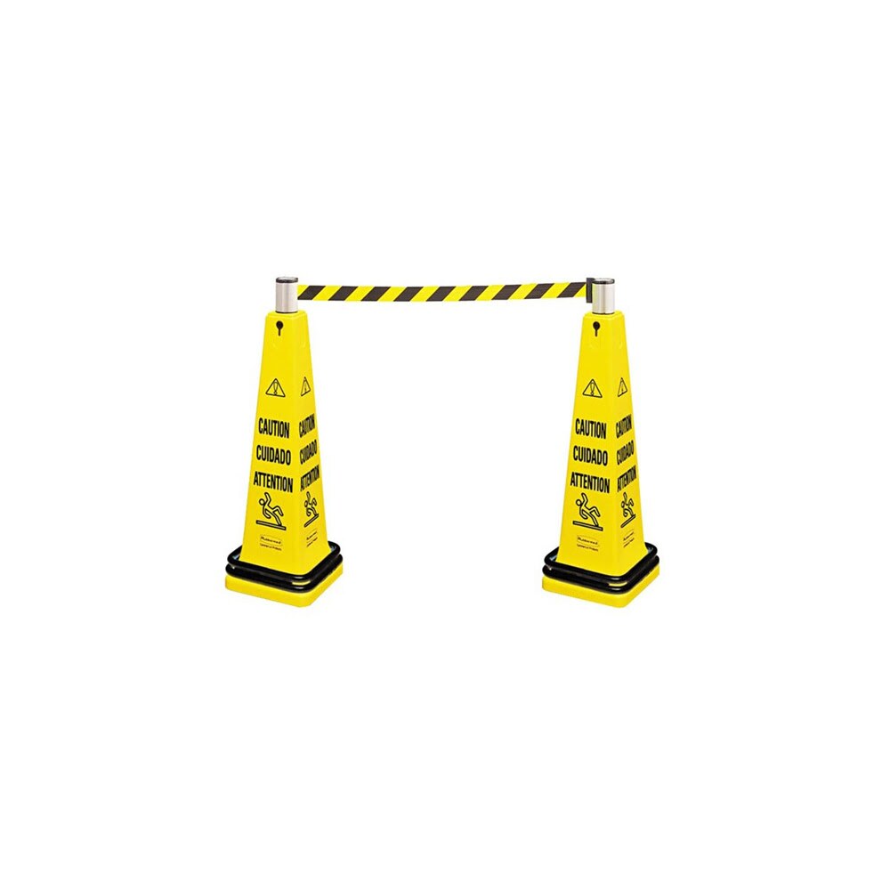 Rubbermaid FG628700YEL Multilingual Floor Cone Barricade System, 36" Yellow