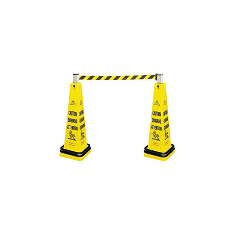 Rubbermaid FG628700YEL Multilingual Floor Cone Barricade System, 36" Yellow