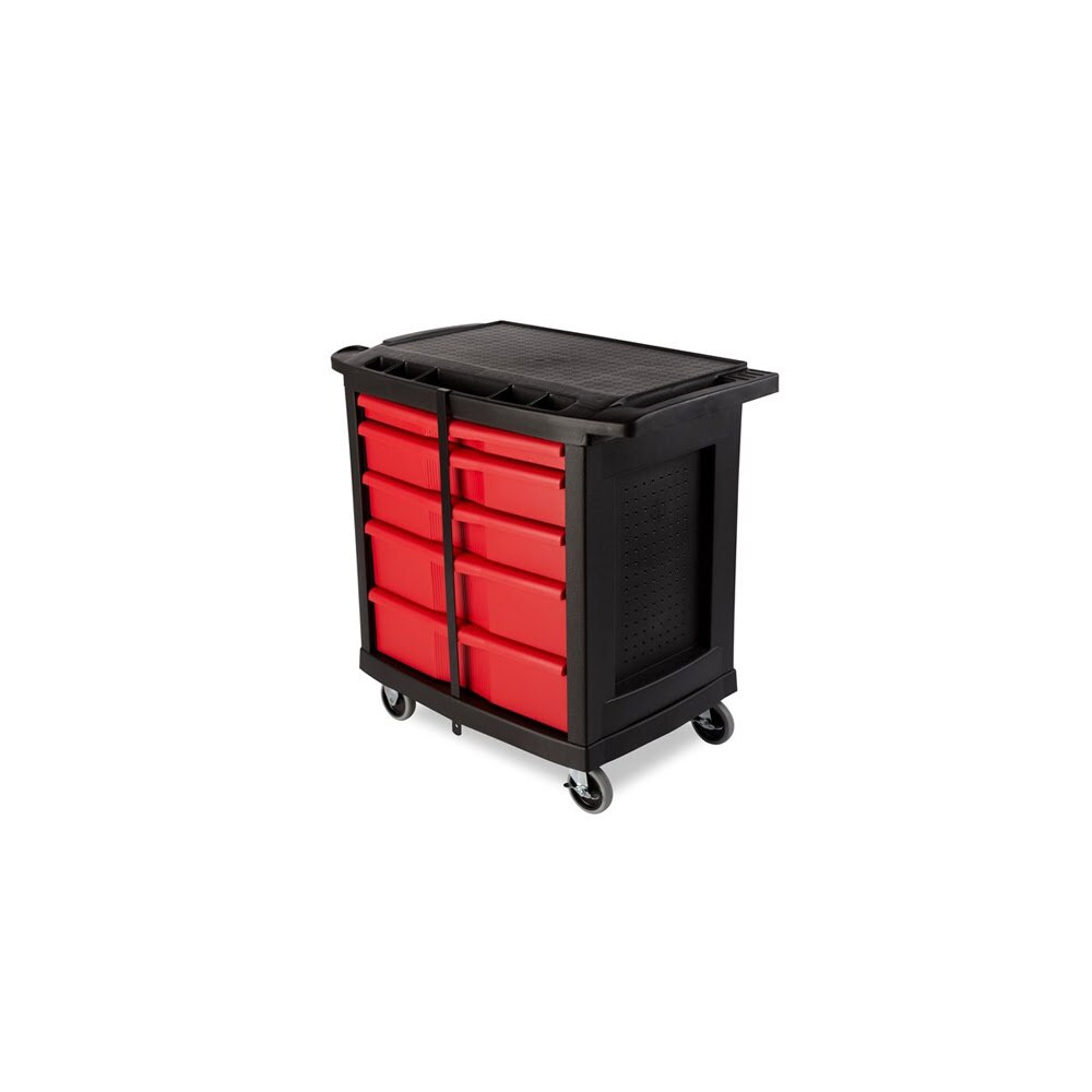 Rubbermaid FG773488BLA 5-Drawer Mobile Work Center for Tool and Supply Storage