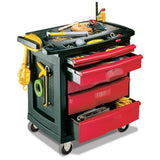 Rubbermaid FG773488BLA 5-Drawer Mobile Work Center for Tool and Supply Storage - 4