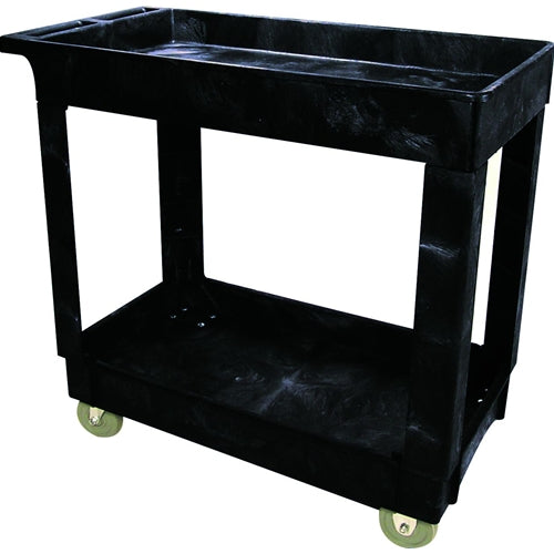 Rubbermaid FG9T6600BLA 2 Shelf Utility Cart, 4" (10.2 cm) Casters (9T66)