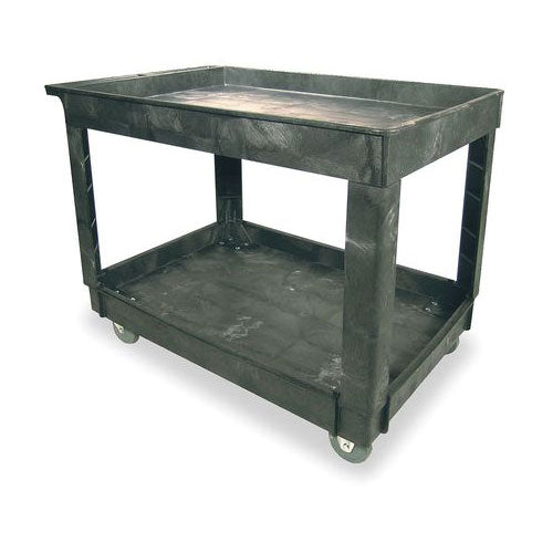 Rubbermaid FG9T6700BLA 2 Shelf Utility Cart, 4" (10.2 cm) Casters