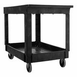 Rubbermaid FG9T6700BLA 2 Shelf Utility Cart with 4 in. Casters - 3