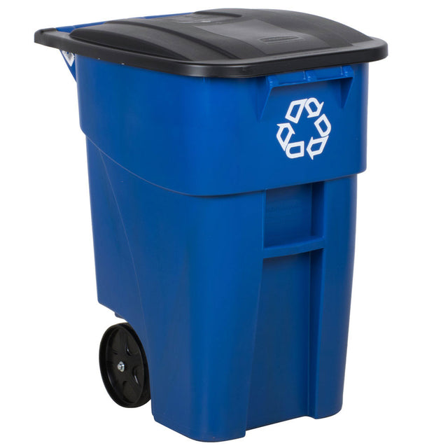 Rubbermaid FG9W2773BLUE BRUTE® Recycling Rollout Container with Lid