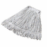Rubbermaid FGD51306WH00 Super Stitch Finish Mop Head, 1 in. Headband, Polyester/Rayon Blend, White/Blue (24 oz)