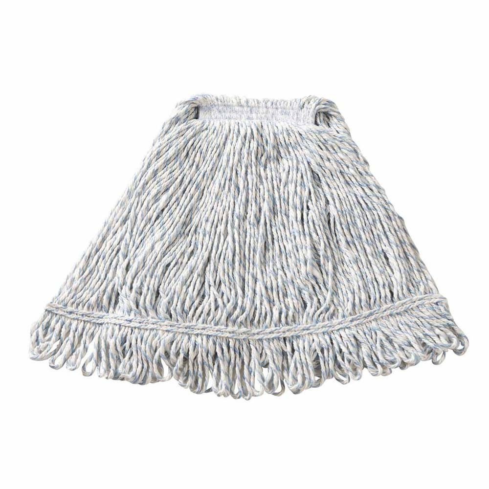 Rubbermaid FGD51306WH00 Super Stitch Finish Mop Head, 1 in. Headband, Polyester/Rayon Blend, White/Blue (24 oz) - 2