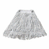 Rubbermaid FGD51306WH00 Super Stitch Finish Mop Head, 1 in. Headband, Polyester/Rayon Blend, White/Blue (24 oz) - 2