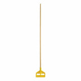 Rubbermaid FGH116000000 Invader Side Gate Wet Mop Handle, Large Yellow Plastic Head, Hardwood Handle