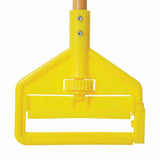 Rubbermaid FGH116000000 Invader Side Gate Wet Mop Handle, Large Yellow Plastic Head, Hardwood Handle - 2